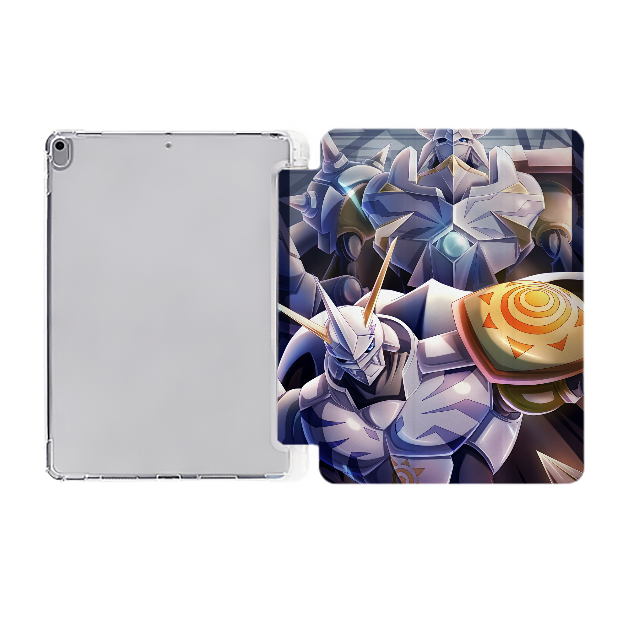 （画像用） Digimon デジタルモンスター/デジモン IPad ケース ペン収納付き 三つ折りスタンド PUレザー×シリコン 対応機種9.5/10.5/10.9インチ